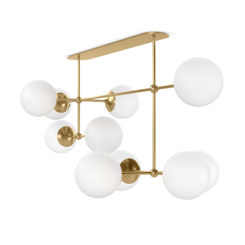 Armstrong Linear Chandelier - Burnished Brass Opal Matte