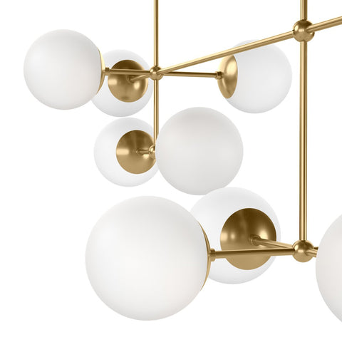 Armstrong Linear Chandelier - Burnished Brass Opal Matte
