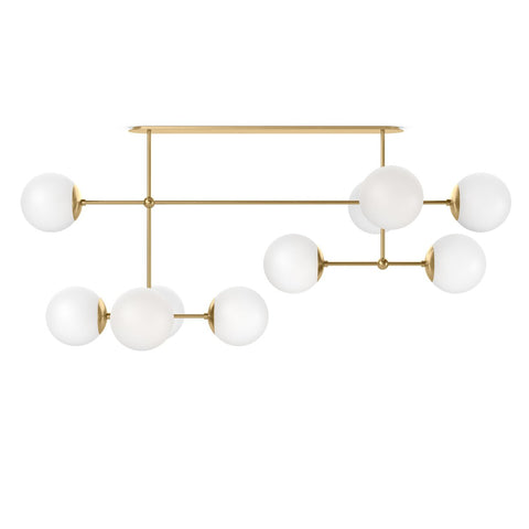 Armstrong Linear Chandelier - Burnished Brass Opal Matte
