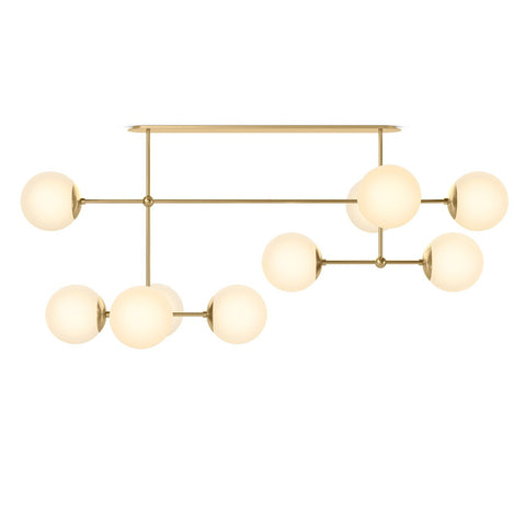 Armstrong Linear Chandelier - Burnished Brass Opal Matte