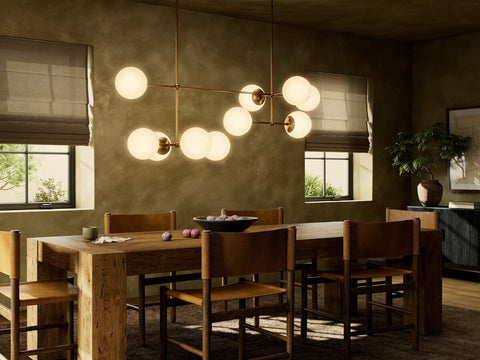 Armstrong Linear Chandelier - Burnished Brass Opal Matte