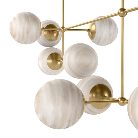Armstrong Linear Chandelier - Burnished Brass Marble Matte