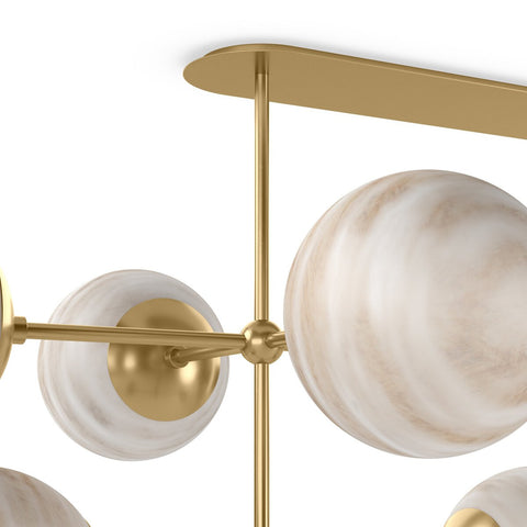 Armstrong Linear Chandelier - Burnished Brass Marble Matte