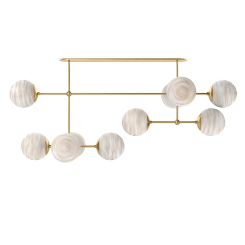Armstrong Linear Chandelier - Burnished Brass Marble Matte