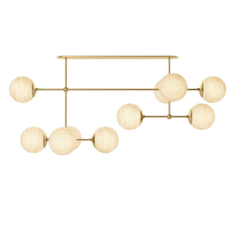 Armstrong Linear Chandelier - Burnished Brass Marble Matte