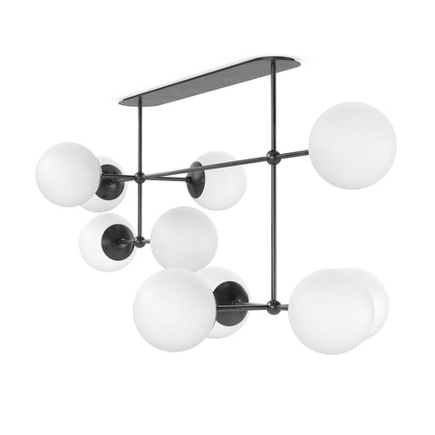 Armstrong Linear Chandelier - Black Gunmetal  Opal Matte