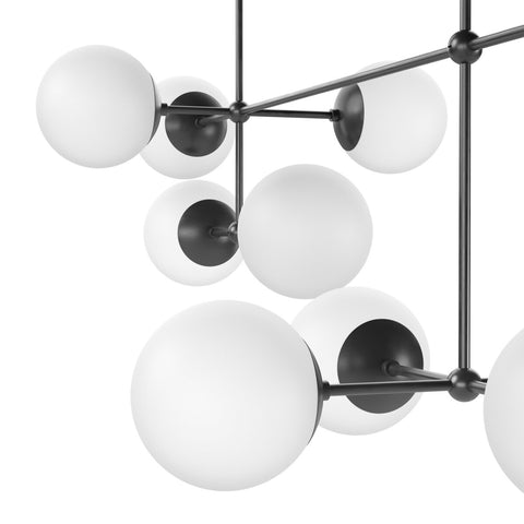 Armstrong Linear Chandelier - Black Gunmetal  Opal Matte