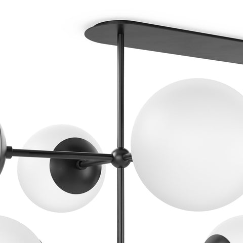 Armstrong Linear Chandelier - Black Gunmetal  Opal Matte