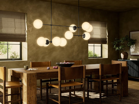 Armstrong Linear Chandelier - Black Gunmetal  Opal Matte