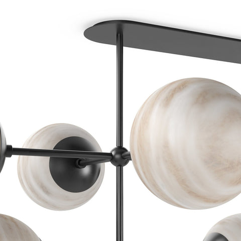 Armstrong Linear Chandelier - Black Gunmetal  Marbled Matte