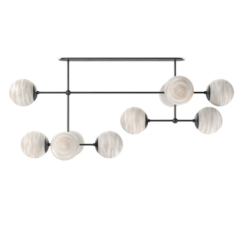 Armstrong Linear Chandelier - Black Gunmetal  Marbled Matte