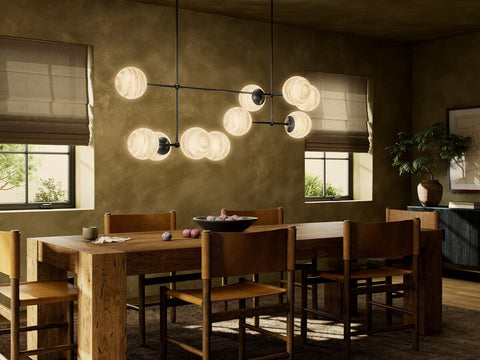 Armstrong Linear Chandelier - Black Gunmetal  Marbled Matte