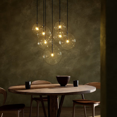 Cluster 7 Mix Chandelier - Black Gunmetal