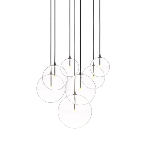 Cluster 7 Mix Chandelier - Black Gunmetal