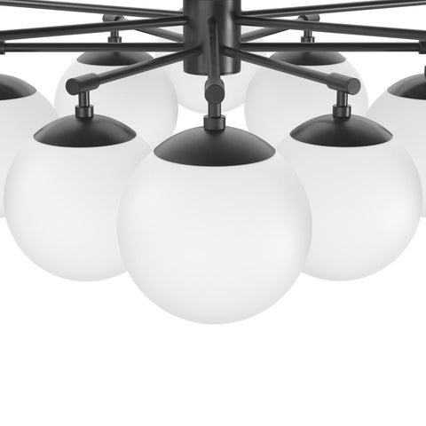 Orion Round Chandelier - Black Gunmetal