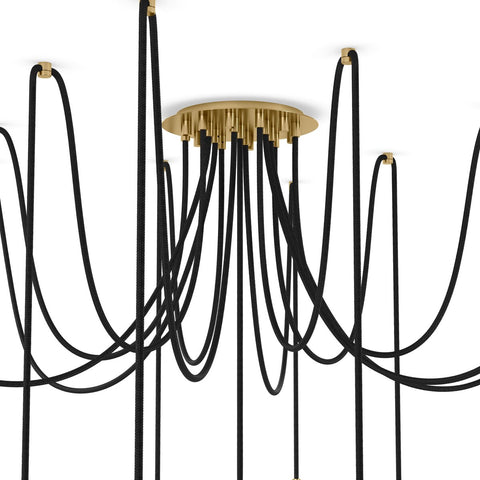 Spider Chandelier Opal Matte Glass - Burnished Brass