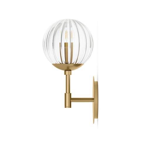 Sunset Sconce Clear Ribbon Glass - Burnished Brass