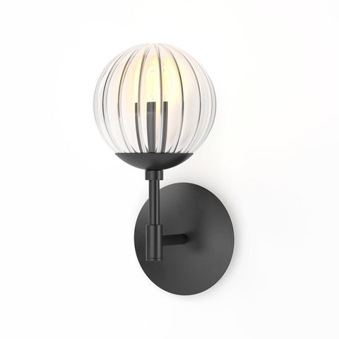 Sunset Sconce Clear Ribbon Glass - Black Gunmetal
