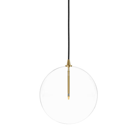 Glass Globe Large Pendant - Burnished Brass