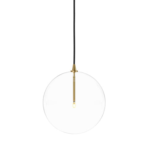 Glass Globe Large Pendant - Burnished Brass