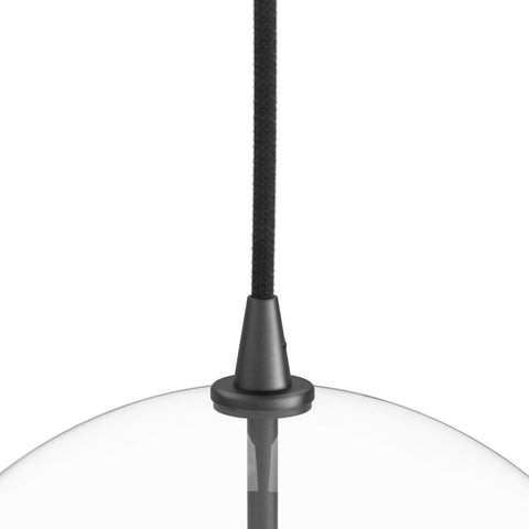 Glass Globe Large Pendant - Black Gunmetal