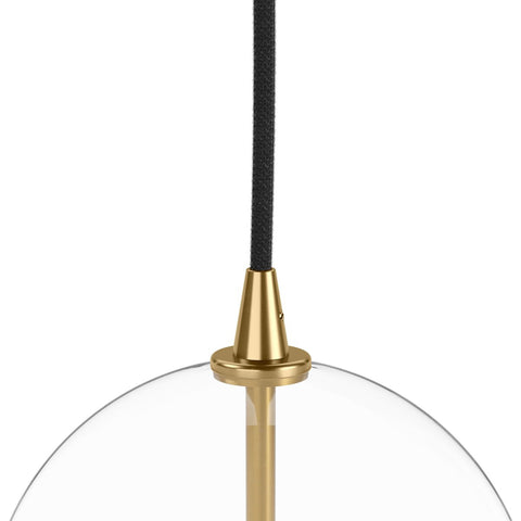 Glass Globe Medium Pendant - Burnished Brass