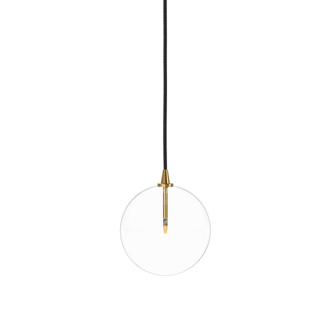 Glass Globe Medium Pendant - Burnished Brass