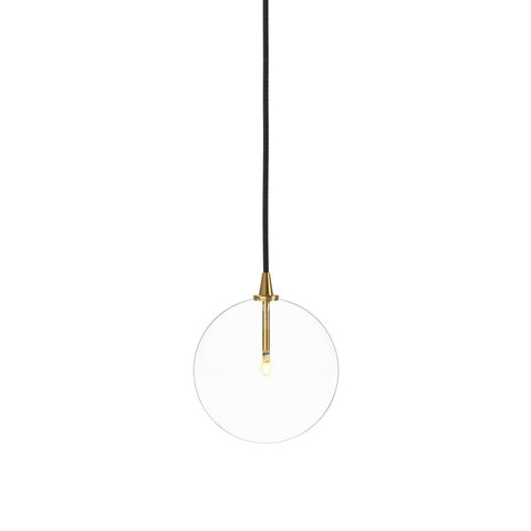 Glass Globe Medium Pendant - Burnished Brass