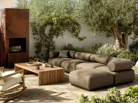 Lenox Outdoor 4Pc Sectional - Alessi Fawn