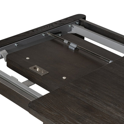 Noeline Double Extension Dining Table - Cracked Smoked Black Veneer