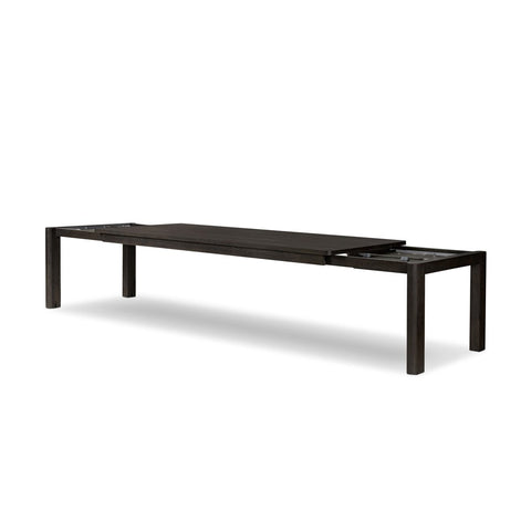 Noeline Double Extension Dining Table - Cracked Smoked Black Veneer