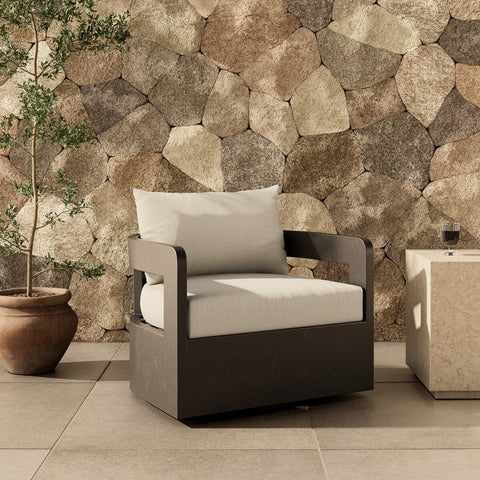 Jackson Outdoor Metal Swivel Chair - Alessi Linen