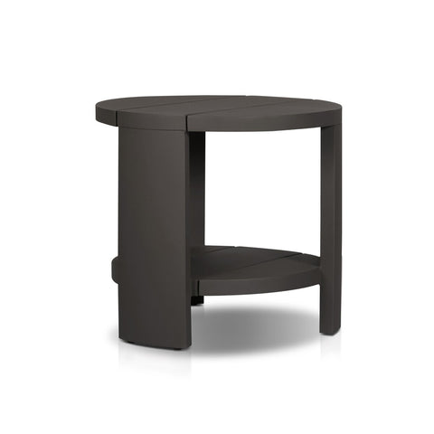 Roca Outdoor Round Metal End Table - Bronze