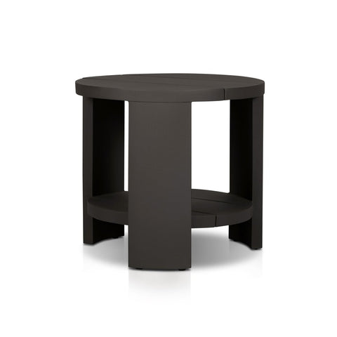 Roca Outdoor Round Metal End Table - Bronze