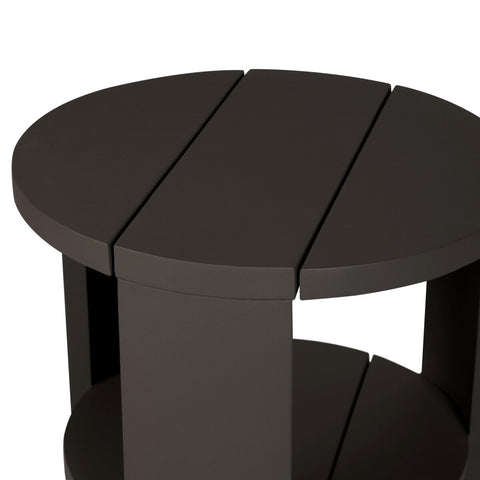 Roca Outdoor Round Metal End Table - Bronze