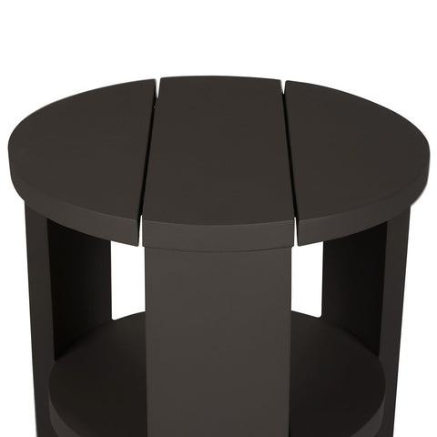 Roca Outdoor Round Metal End Table - Bronze