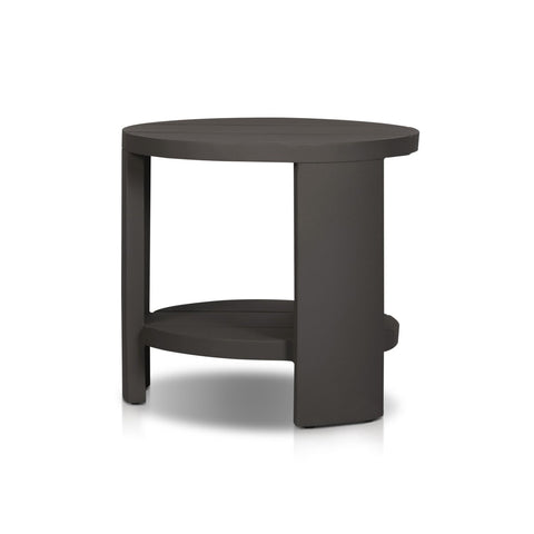 Roca Outdoor Round Metal End Table - Bronze