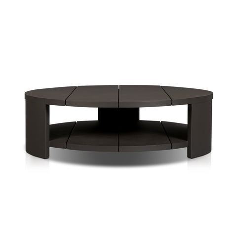 Roca Outdoor Round Metal Coffee Table - Bronze
