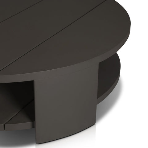 Roca Outdoor Round Metal Coffee Table - Bronze