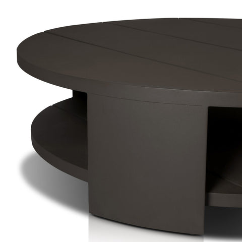 Roca Outdoor Round Metal Coffee Table - Bronze