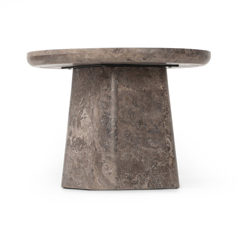 Zane End Table - Warm Grey Marble