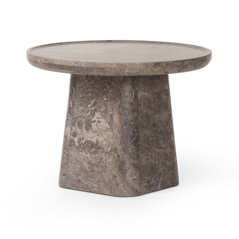 Zane End Table - Warm Grey Marble