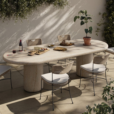 Poole Outdoor Dining Table - 102" - Textured Sand Concrete