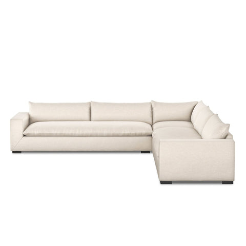 Grant 3 Piece Sectional With Arms 134"- Ashby Oatmeal