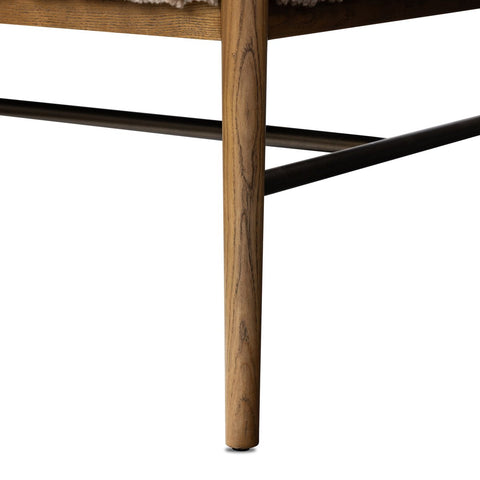 Demi Accent Bench - Beige Shearling - 60"