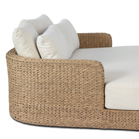 Caney Outdoor Double Chaise - Vergo Cream