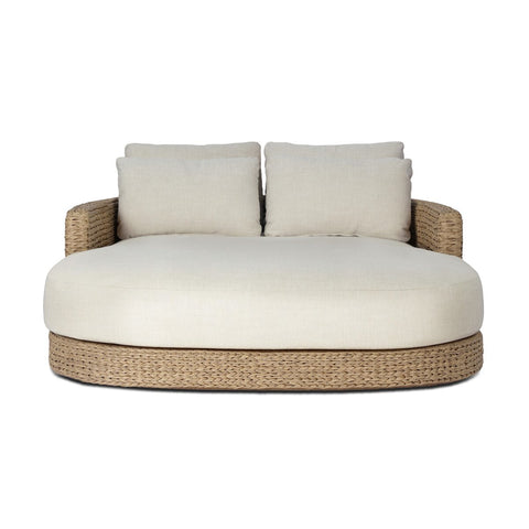 Caney Outdoor Double Chaise - Vergo Cream