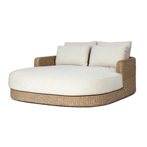 Caney Outdoor Double Chaise - Vergo Cream