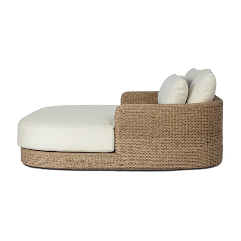 Caney Outdoor Double Chaise - Vergo Cream
