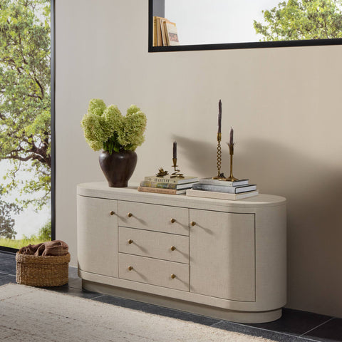 Amelia Media Console - Light Antique Brass